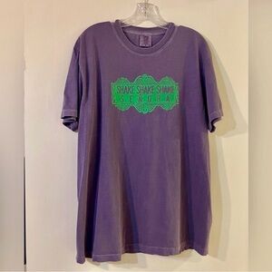 SHAKE SHAKE SHAKE SENORA Comfort Colors Purple Tee with Green Graphic Sz L